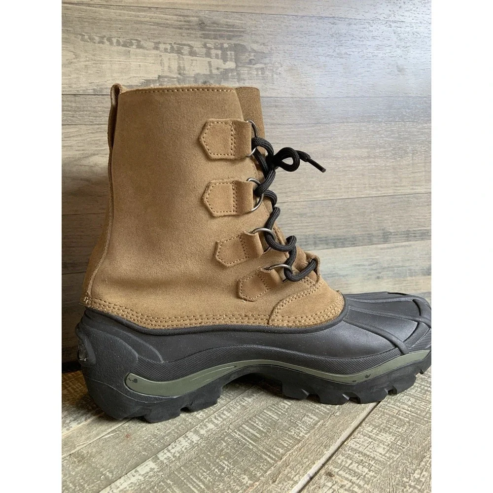 Sorel Boots Men's Size 8 CHILANKO‎ Badger Winter Suede Lace Up Rubber Toe Brown